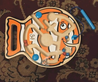 Hape Wooden Magnetic Fish Maze Puzzle For Kids Board Game On A Rainy Day Or Fun