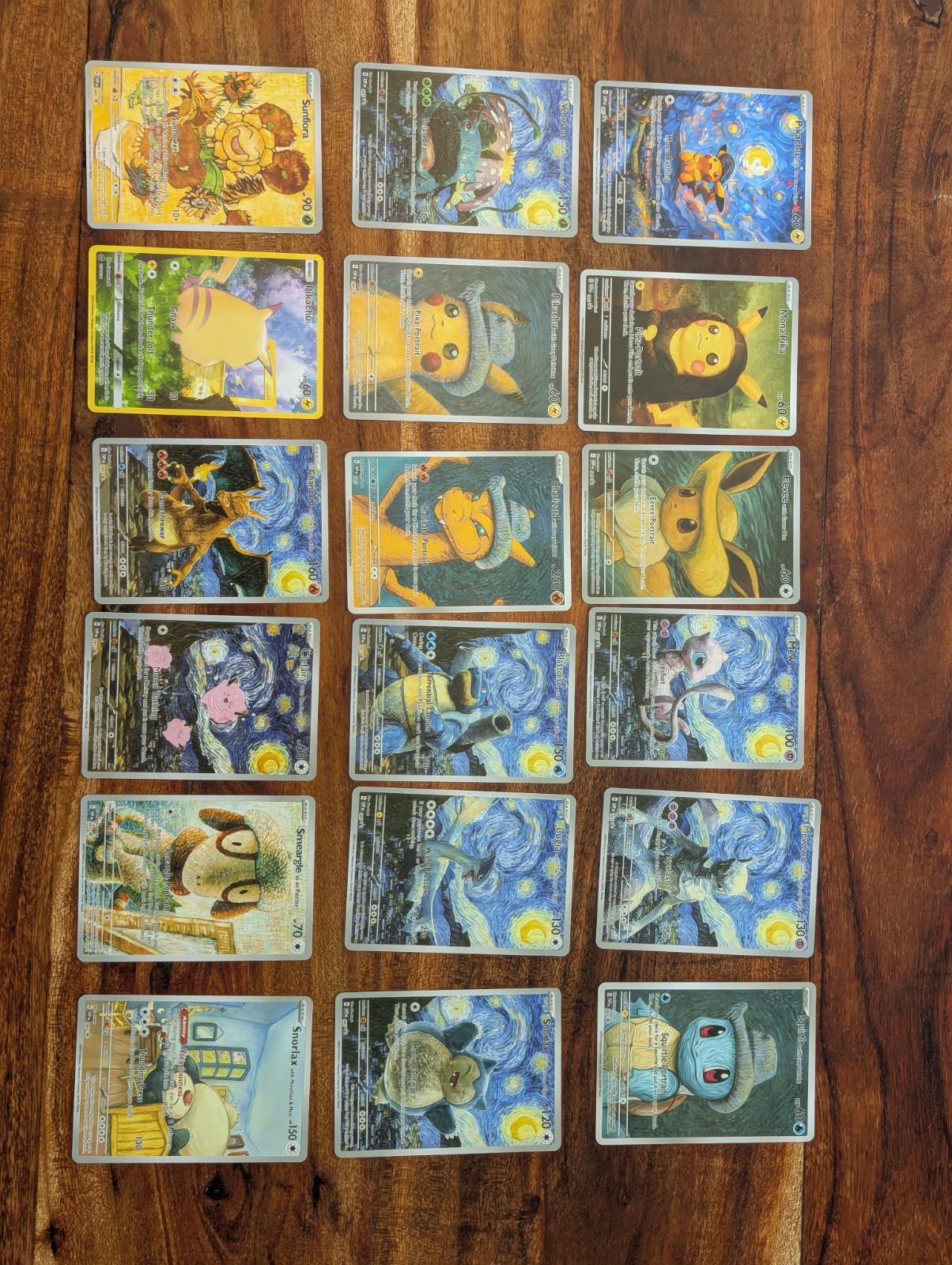 Pikachu Van Gogh Grey Charizard Blastoise Eevee Starry Night Pokemon CUSTOM TCG 