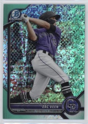 2022 Bowman Chrome Prospects Aqua Mini-Diamond Refractor 107/125 Zac Veen 05ns