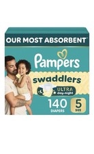 Pampers Swaddlers Ultra Day Night Overnight Diapers Size 5 140 Count