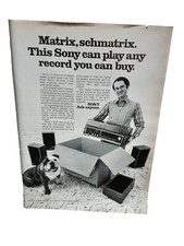 Vintage 1972 Sony Stereo Print Ad 4-Channel Compact Hi-Fi Audio System