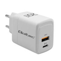 ŁAdowarka Sieciowa Qoltec 20W Gan | 5-20V | 1.5-3A | 1Xusb-C PD | 1Xusb QC 3.0 |