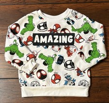 Marvel Spidey  Amazing Friends All-Over Print Crewneck Sweatshirt Toddler 3T
