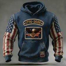 USA Freedom Since 1776 250th Anniversary 3D Print Hoodie - Adults  Youth