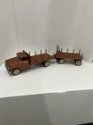 VINTAGE RARE TONKA PRESSED STEEL FORD PLATFORM TRUCK AND TAILER SET 1960'S