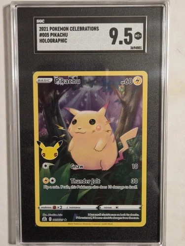 2021 POKEMON CELEBRATIONS #005 PIKACHU (HOLOGRAPHIC) 005/025 SGC  9.5 MT+