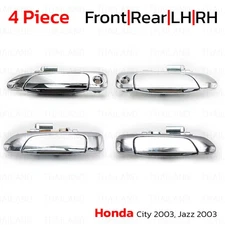 Set Chrome 4 Door Handle Hand Outer For Honda City Sedan Jazz GD 2003 - 2007