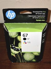 HP 67 2-Pack Black/Tri-color Original Ink Cartridges 3YP29AN 140 NEW Sealed