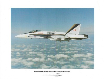 Royal Canadian Air Force CF-18 Hornet 8.5 x 11 Mcdonnell Douglas Photo