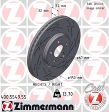 1x ZIMMERMANN Bremsscheibe BLACK Z 400.5549.55 f&uuml;r MERCEDES CLA C118 GLA H247