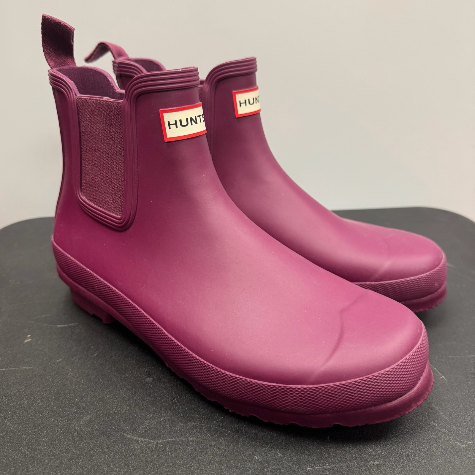 Hunter Original Chelsea Short Rain Boots Wellies Waterproof US Women 10 Red