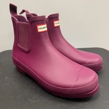 Hunter Original Chelsea Short Rain Boots Wellies Waterproof US Women 10 Red