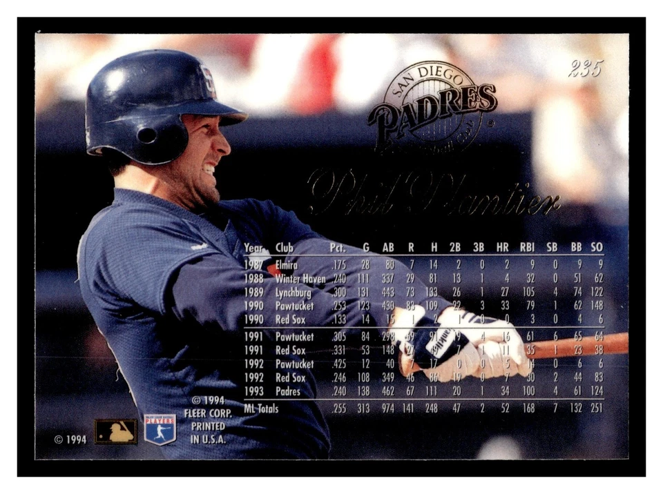 Phil Plantier #235 1994 Flair San Diego Padres - Image 2 of 2