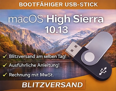 macOS 10.13 High Sierra Mac OS USB Boot Stick! Blitzversand noch am selben Tag!