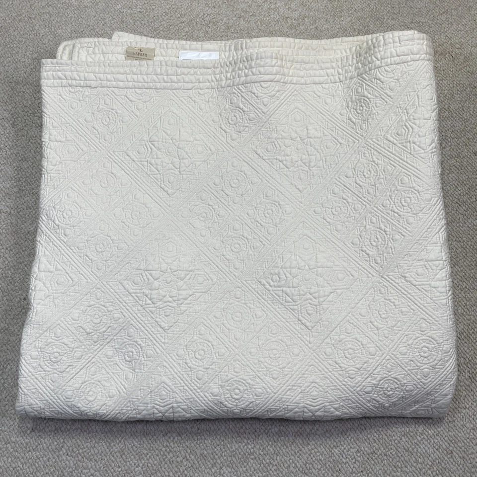 Ralph Lauren MARRAKESH Queen Quilt ~ 100% Cotton ~ Cream 90 x 90 - Image 2 of 4