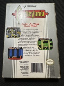 Vintage Castlevania Nintendo NES Video Game Box Cart Konami 1987 NTSC Action