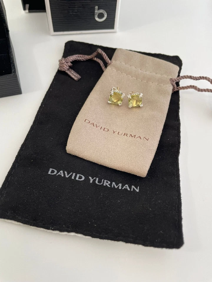 Aretes Chatelaine 925 9MM David Yurman con citrino y diamantes Foto 2 de 4