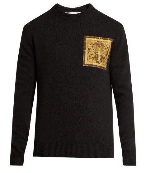 🆕️ Authentic GIVENCHY Black COBRA Snake CHEST APPLIQUE 100% WOOL