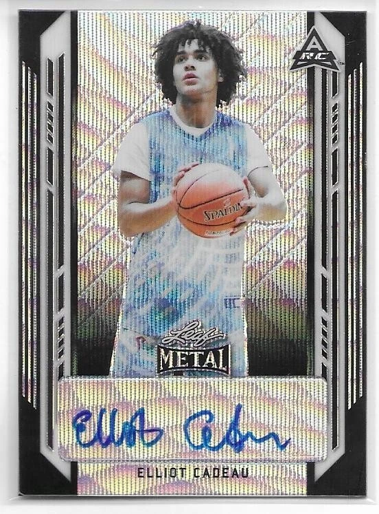 2021-22 Leaf Metal Black Wave Elliot Cadeau #BA-EC1 Auto SSP 10/10 UNC Tarheels