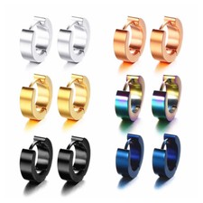 1 Pair Small Hoop Earrings for Men Women Hypoallergenic Chunky Fashion Earrings