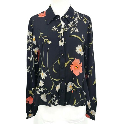 New Flynn Skye Love Me Not Top Womens L Tender Gardens Black Floral High Back