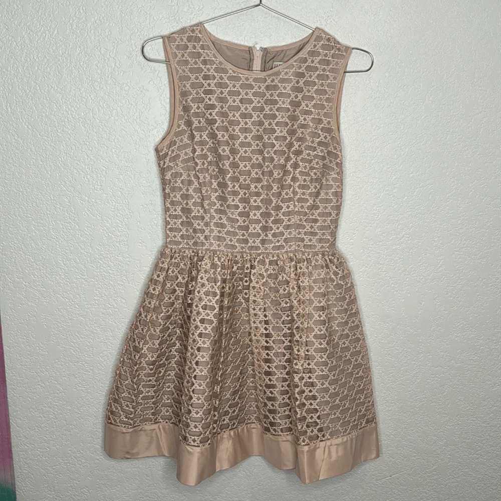 Abito A Line Rosso Valentino Rosa Nastro Maglia Taglia 2 Rosa Blush Nuovo con etichette
