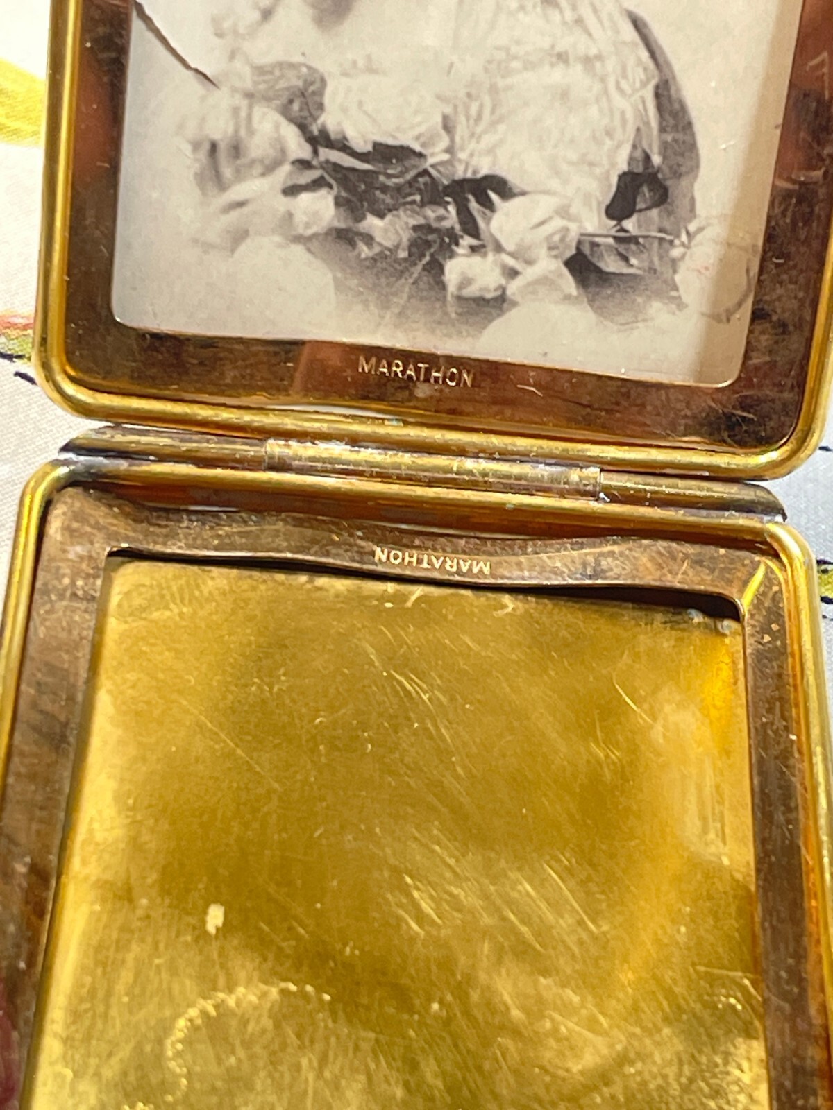 Antique Marathon Brass Plated Rectangular Picture… - image 11