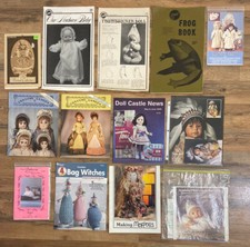 Vintage Lot of 13 Doll Patterns Costumes Moppolls Frog Newborn Baby Bag Witches