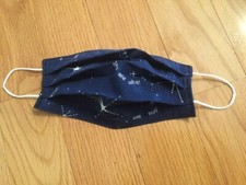 Pleated Washable Mask, cotton new, about 3 x 8 inches with elastic