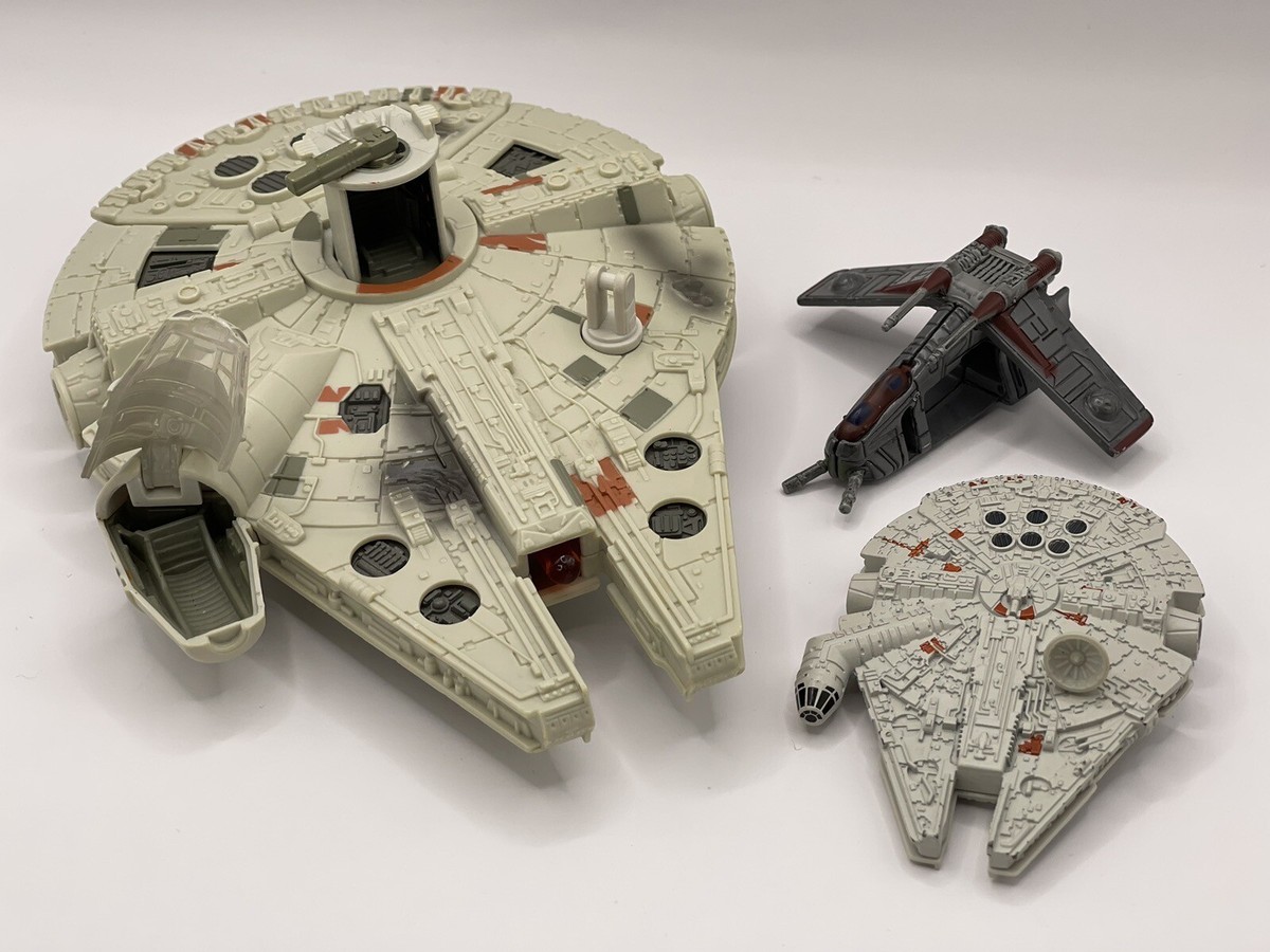 Vtg Star Wars Millennium Falcon & Republic Gunner Toy Lot Of