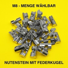 NUTENSTEIN M8 FEDERKUGEL SOLAR PV BEFESTIGUNG ALUMINIUM ALU GLEIT SCHIEBE MUTTER
