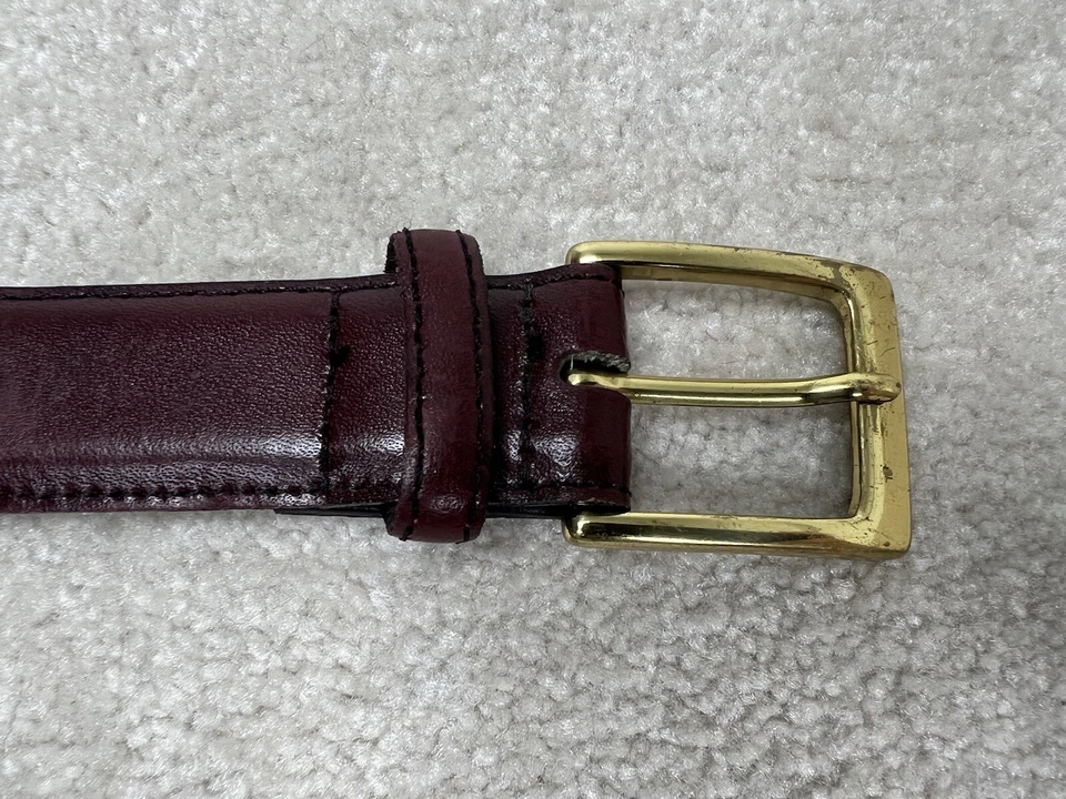 Cinturón Savile Row para Hombres 36 Marrón Cuero Genuino Latón Hebilla Ajustable Hecho en EE. UU. Foto 2 de 4