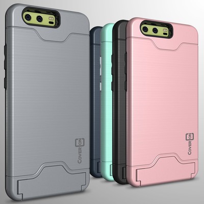 For Huawei P10 Plus Phone Case Credit Card Holder Kickstand Slim Cover