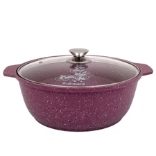 4.2 Qt  Kukmara Non-Stick Stockpot Dutch Oven Braiser Cooking Pot Purple Pot