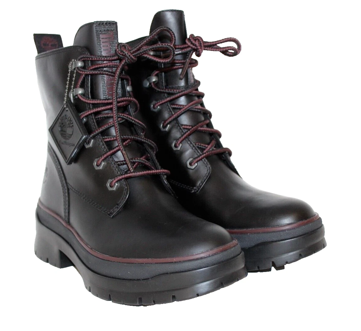 Stivali da donna Timberland Earth Keepers taglia 8 5 Malynn impermeabili in pelle nera