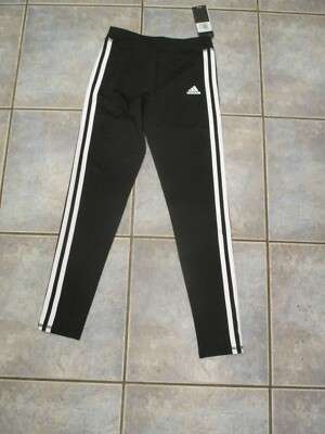 NWT Adidas Track Pants Youth Medium 3 Stripes Athletic Black
