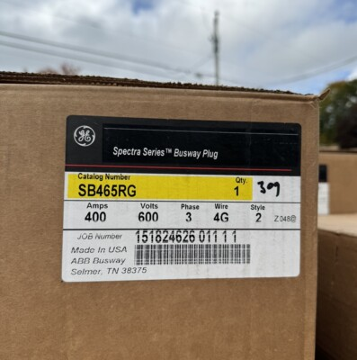 #ad SB465RG GE 400 Amp 600V 3P 4W Ground Fusible Bus Plug Switch New in Box $8500.00