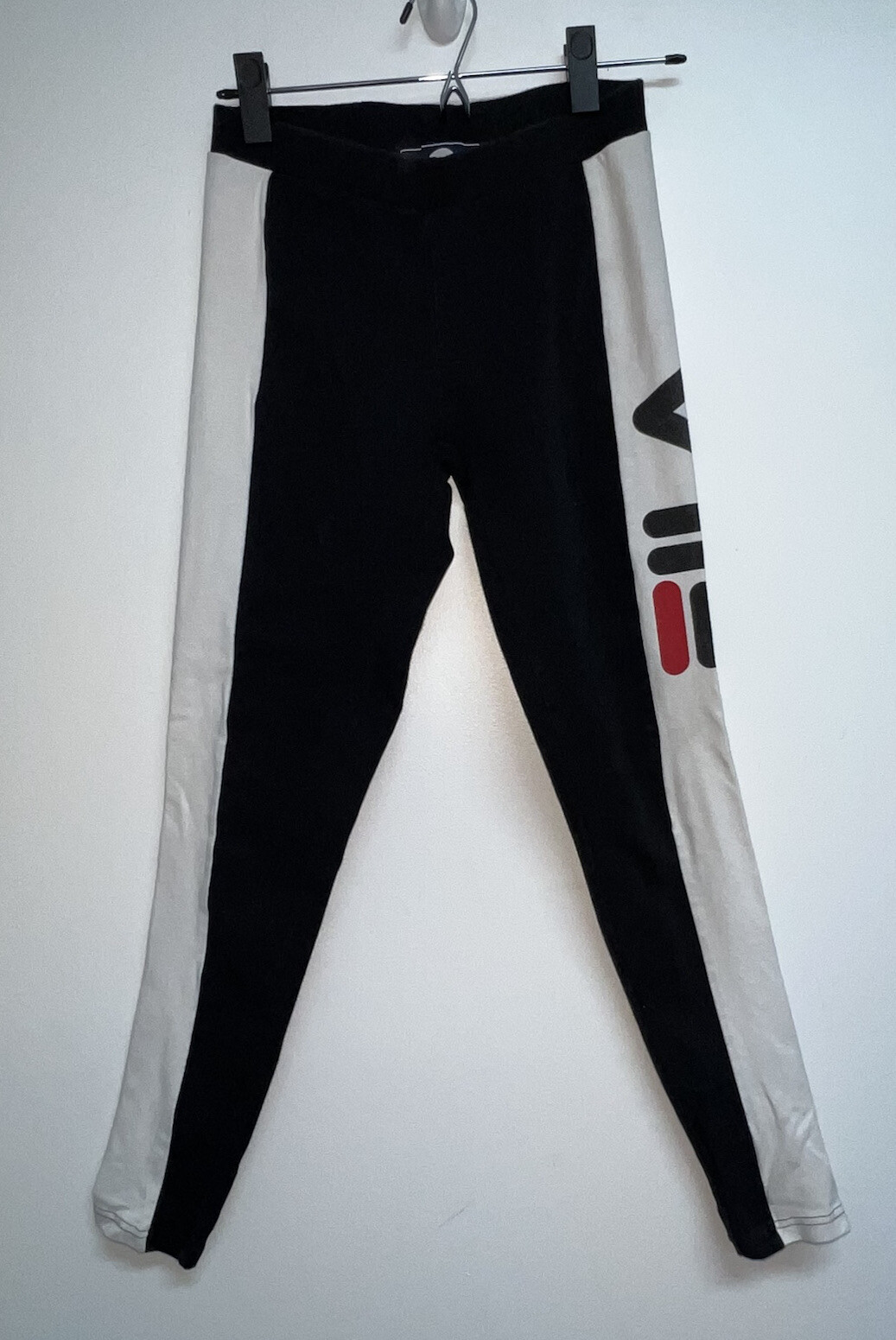Fila Leggings Donna Pantaloni Activewear Taglia XS Nero Bianco
