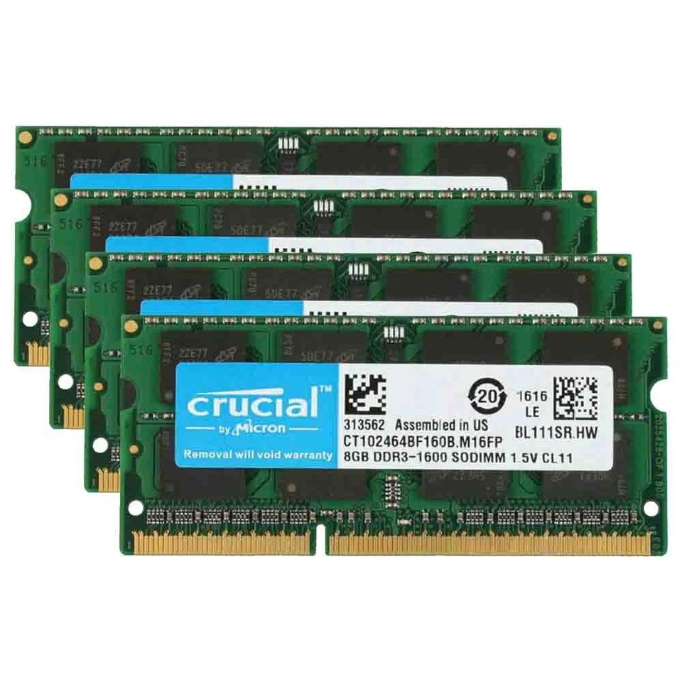Crucial 32GB 16GB 8GB 4G DDR3 DDR3L1600MHz PC3 PC3L SODIMM Laptop Memory LOT UK - Image 3 of 4