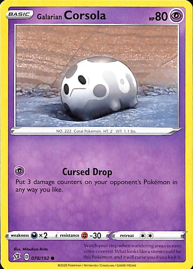 78/192 Galarian Corsola - Rebel Clash - Common Pokemon TCG Card | eBay