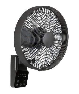 Kleiner Wandventilator mit Fernbedienung Airos Eco Design Schwarz 5 Stufen Timer