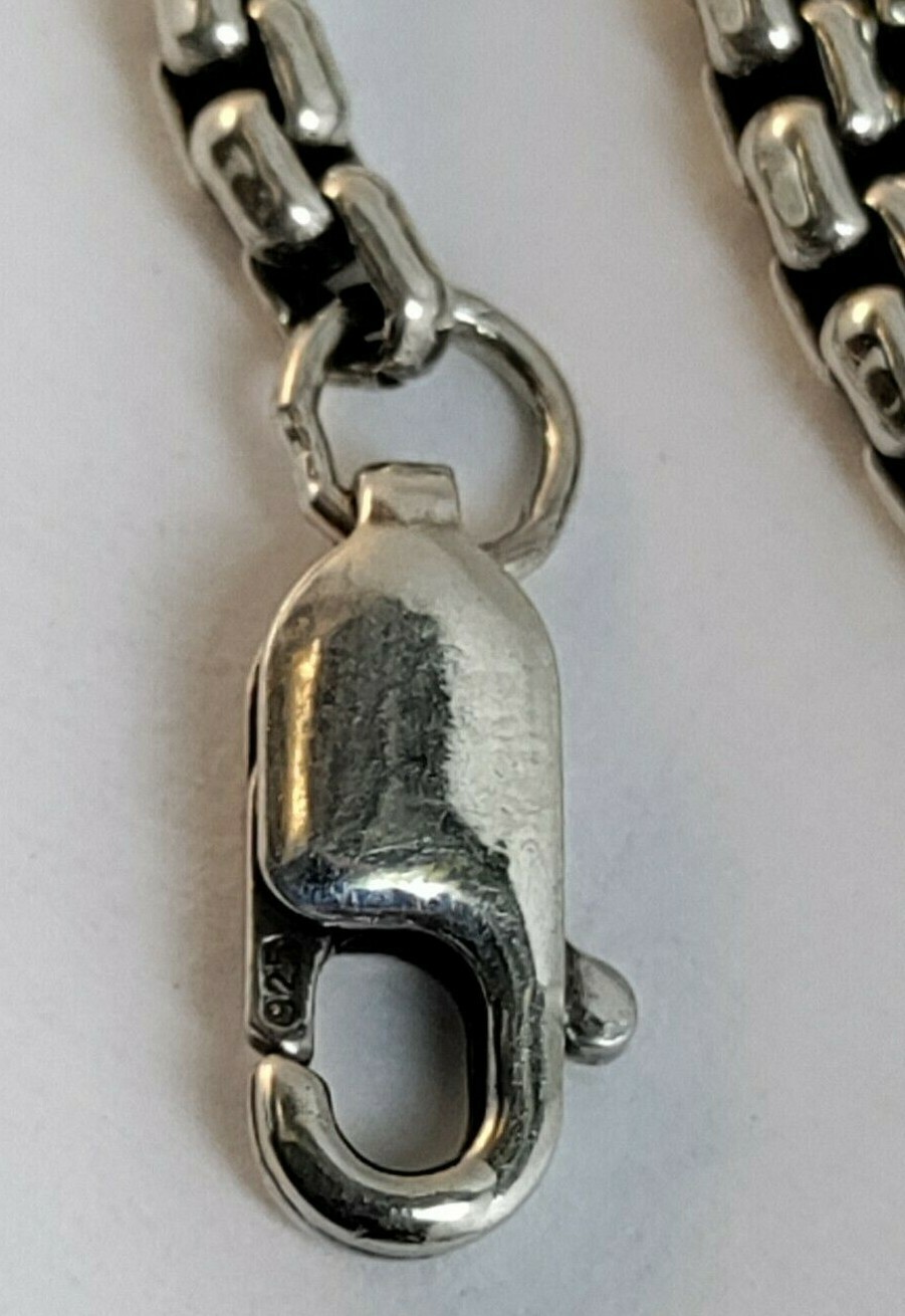 18" Solid Sterling Silver Fancy Link Necklace - image 2