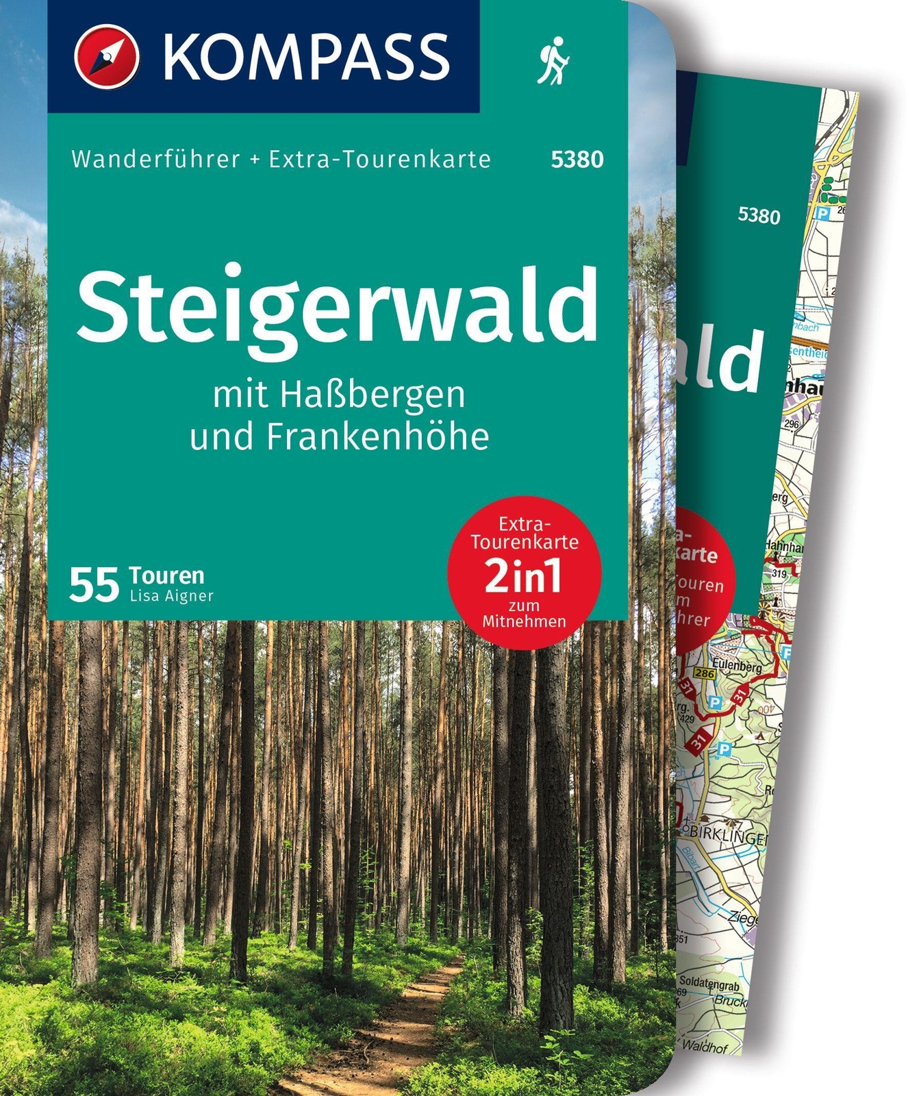 Kompass Wanderführer Steigerwald Mit Haßbergen Und Frankenhöhe, 55