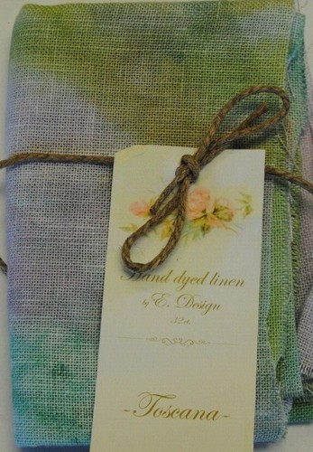 Hand Dyed Linen "E Design" YOU CHOOSE COLOR AND SIZE - Picture 13 of 16