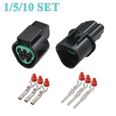 3 Pin KUM Car Headlight Sensor Male Female Connector Plug Kit For Hyundai KIA