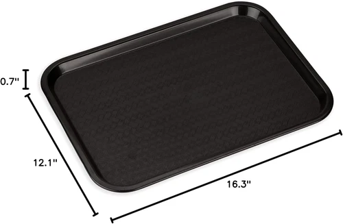 12" x 16" schwarz Fast Food Tablett Foodservice Produkte CT121603 Café für Cafeteria - Bild 10 von 10