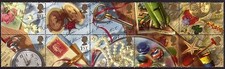 GB SG 1592-1601 MNH MINT STAMP SET BLOCK 1992 GREETINGS MEMORIES