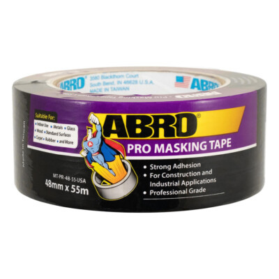 Professional Grade Masking Tape 48mm x 55M Natural ABRO MT-PR-48-55-USA