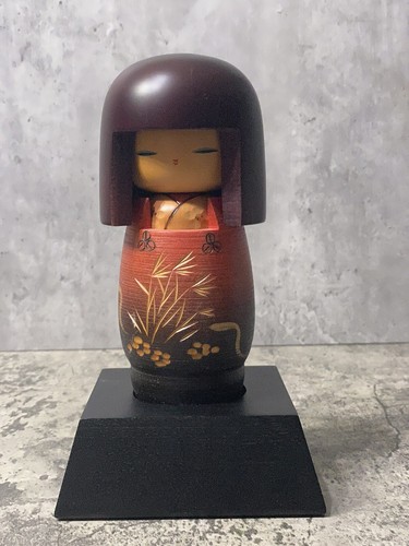 7” Japanese Sosaku Kokeshi Doll With Stand signed Shoei Fujikawa *see Pictures - Picture 2 of 10
