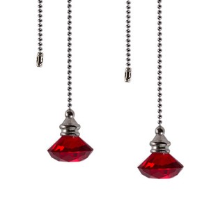 Details About 2pcs Red Crystal Diamond Ceiling Fan Pull Chain Ceiling Fan Light Switch 50cm